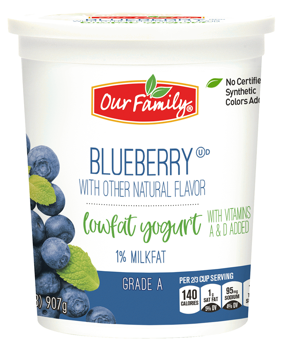 Our Family  blueberry lowfat yogurt, 1% milkfat Full-Size Picture